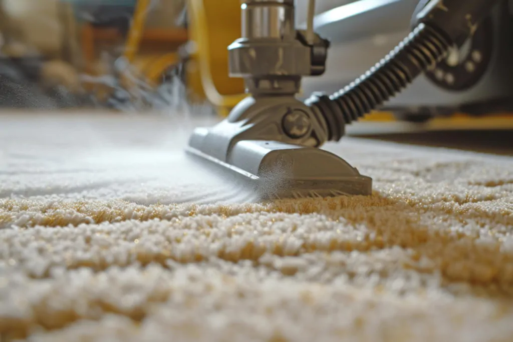 Máquina de limpeza em tapete.