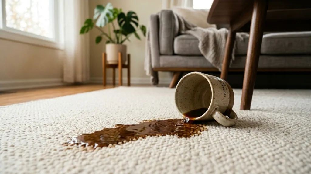 como tirar mancha de café do tapete