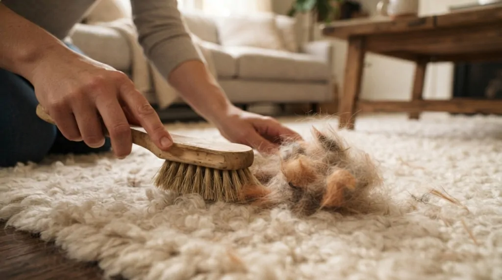 dicas para tirar pelo de gato do tapete