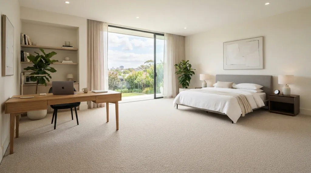 quarto com carpete